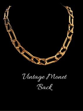 Gold and Black Link Chain Necklace - Women Jewelry